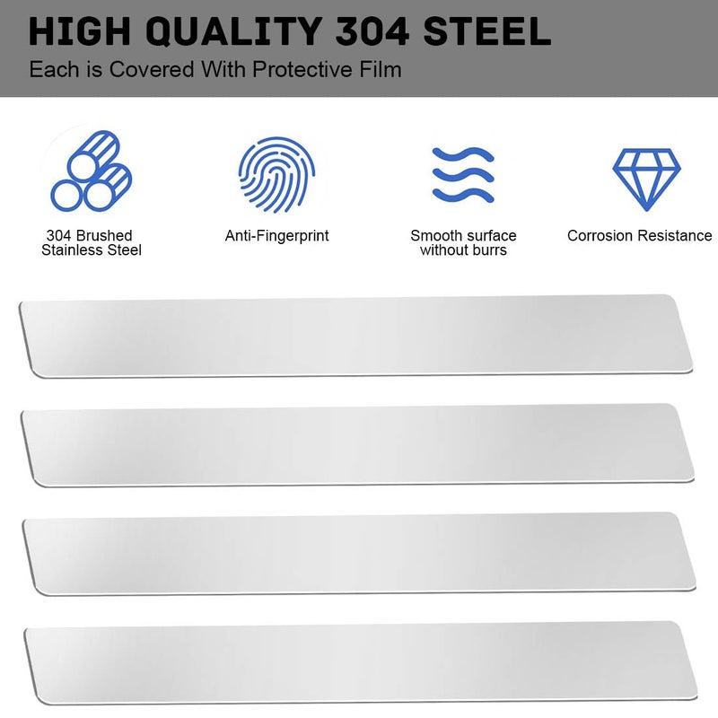 LINXIU Metal Strips Stainless Steel Finishing Sheet Metal Gap Filler Trim Strip 12"x 1"x 0.02" Metal Shim Stock for DIY Craft Kitchen Stovetop 5 Pcs - Image 3